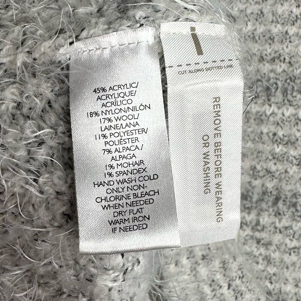 Loft Gray White Wool Fuzzy Sweater XL #D0958 - Picture 7 of 14